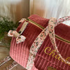 Sac a Langer Velours Vieux Rose