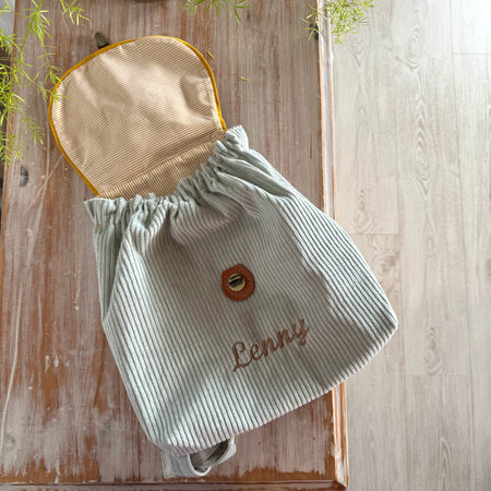 Sac à Dos de Maternelle - Vichy Vert d'eau